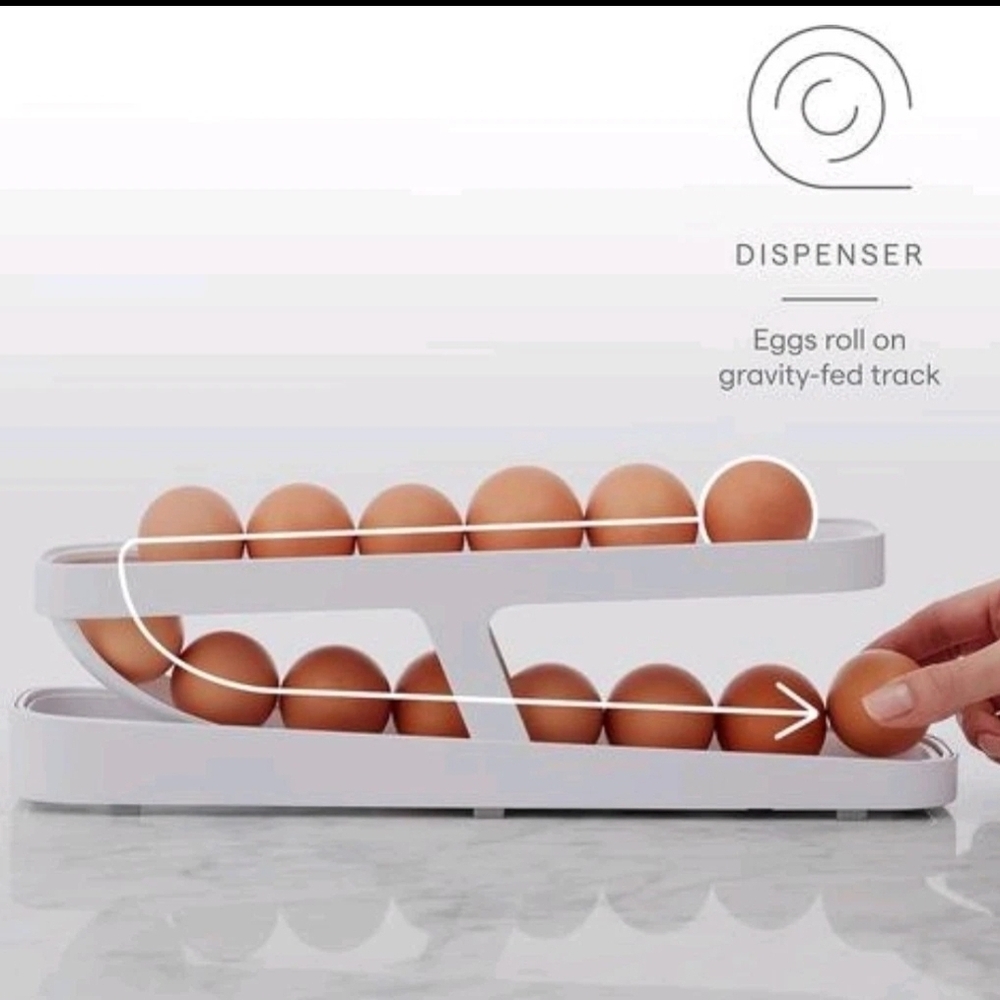 Egg Dispenser with Gravity-Fed Track